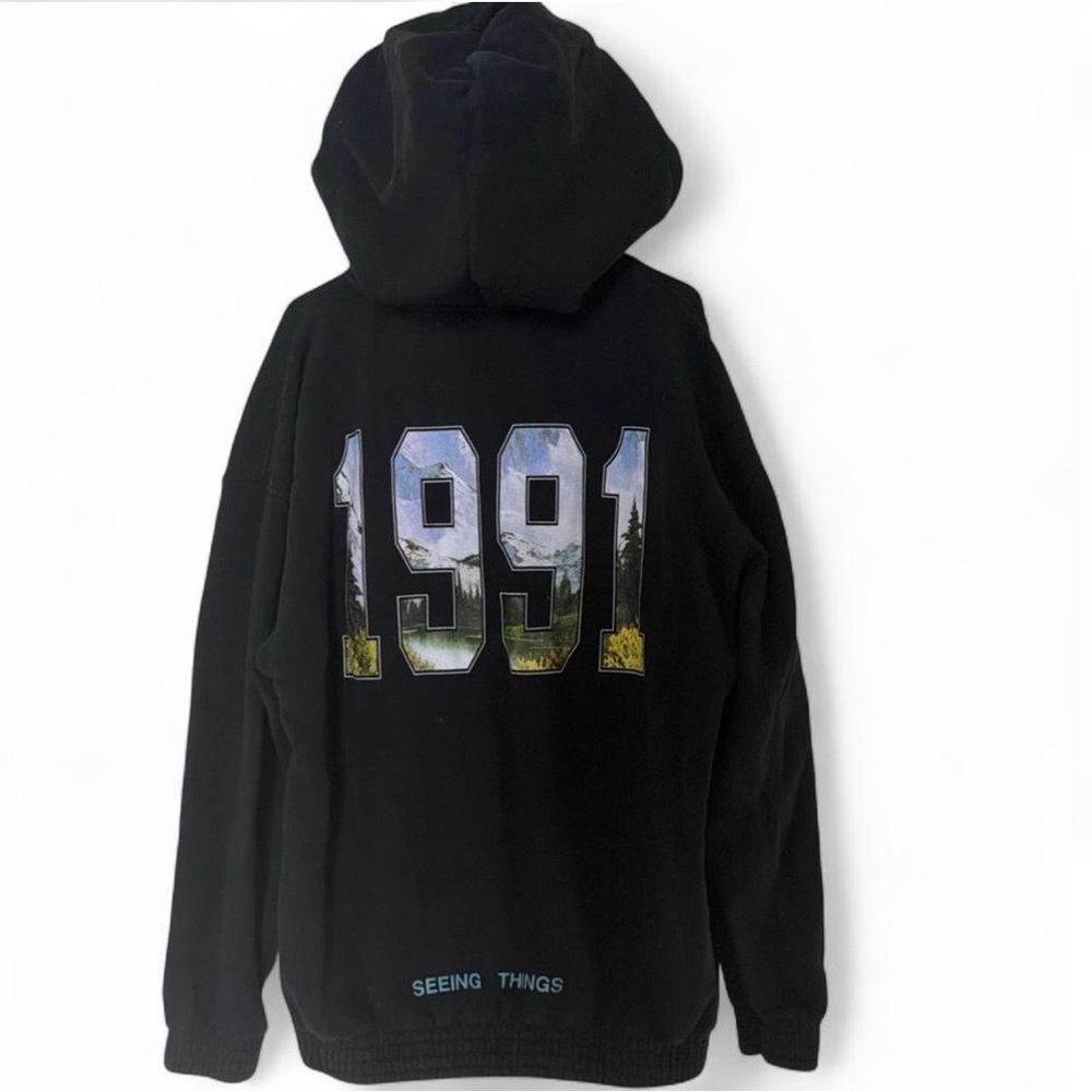 Off-White Black Hoodie with Main Label
